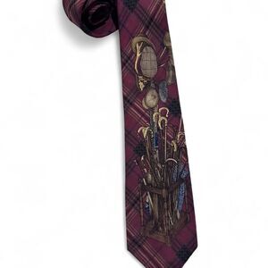 Vintage Burgundy Plaid Polo Ralph Lauren Tie - Rare